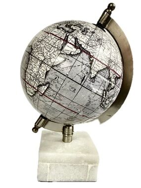 DecMode 7” World Map Globe with Marble Base